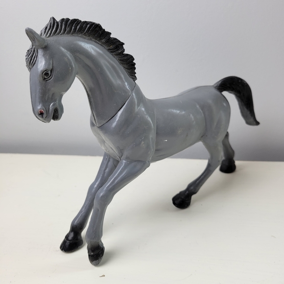 Vintage Farm Animals 1980s Grey and Brown Horse Cow Pig Play Figure Toys - Picture 10 of 15